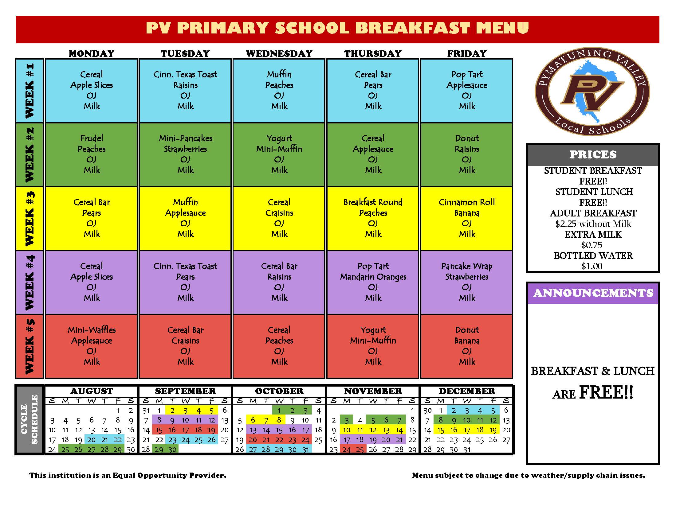 menu