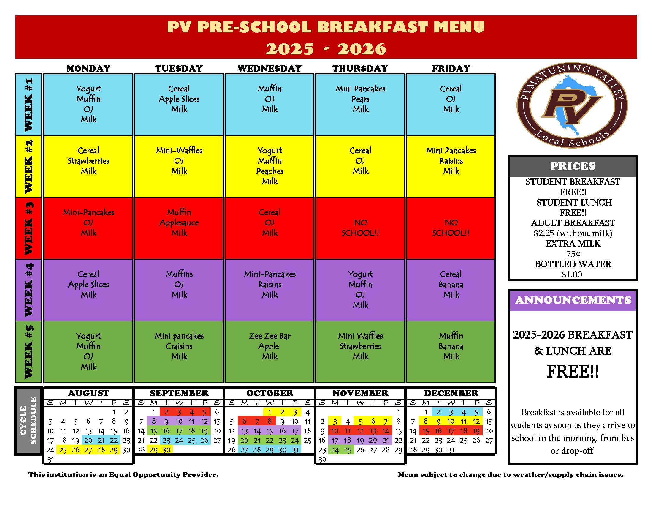 menu