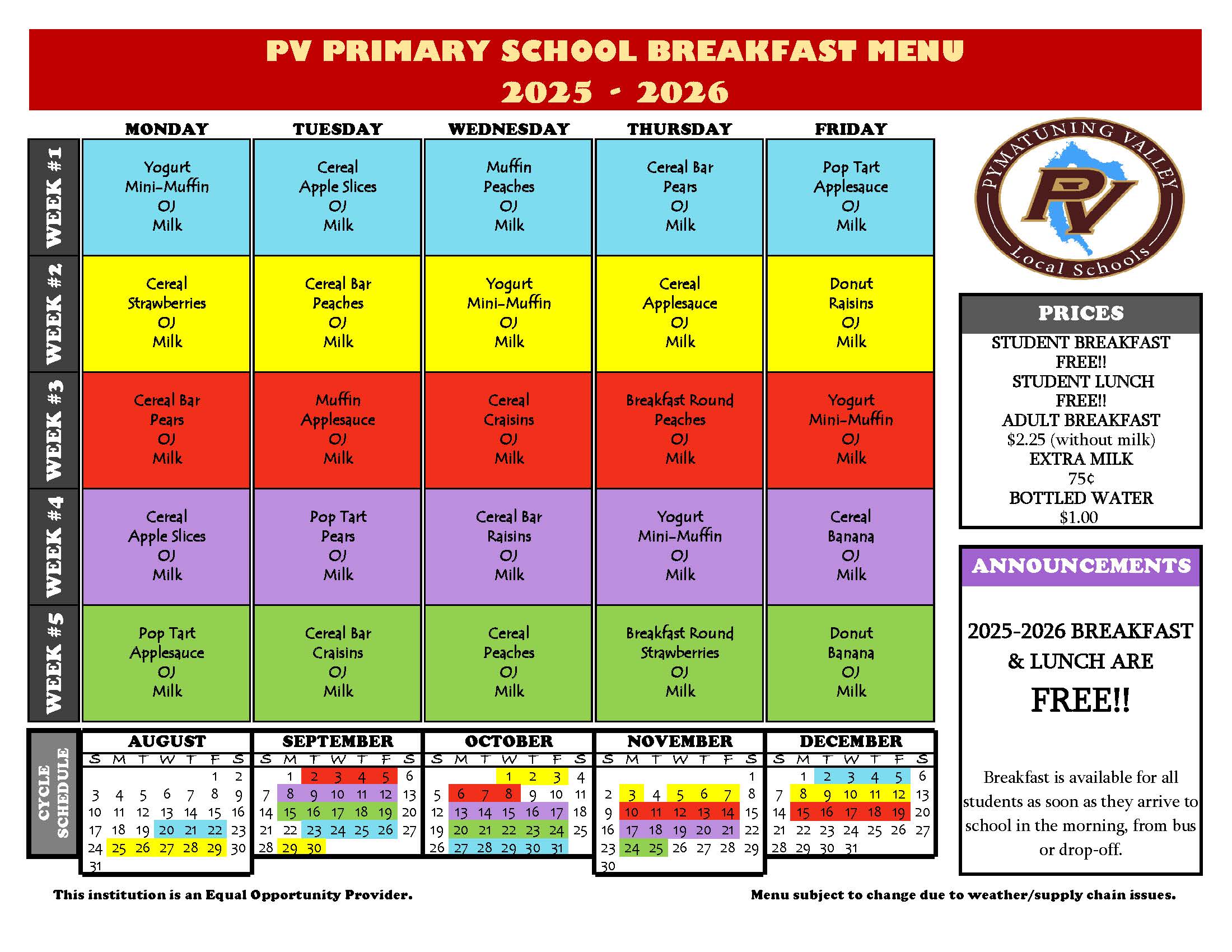 menu