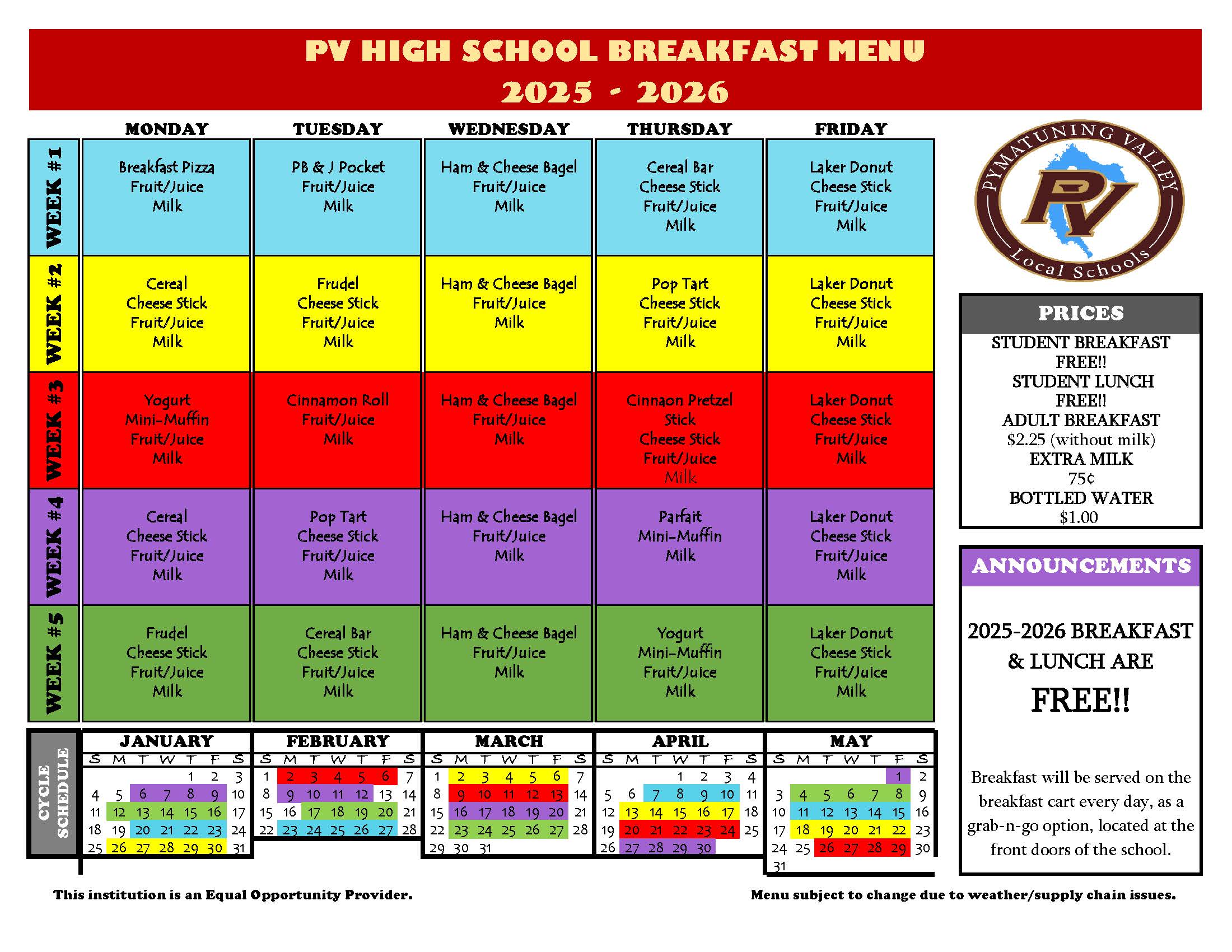 hs menu