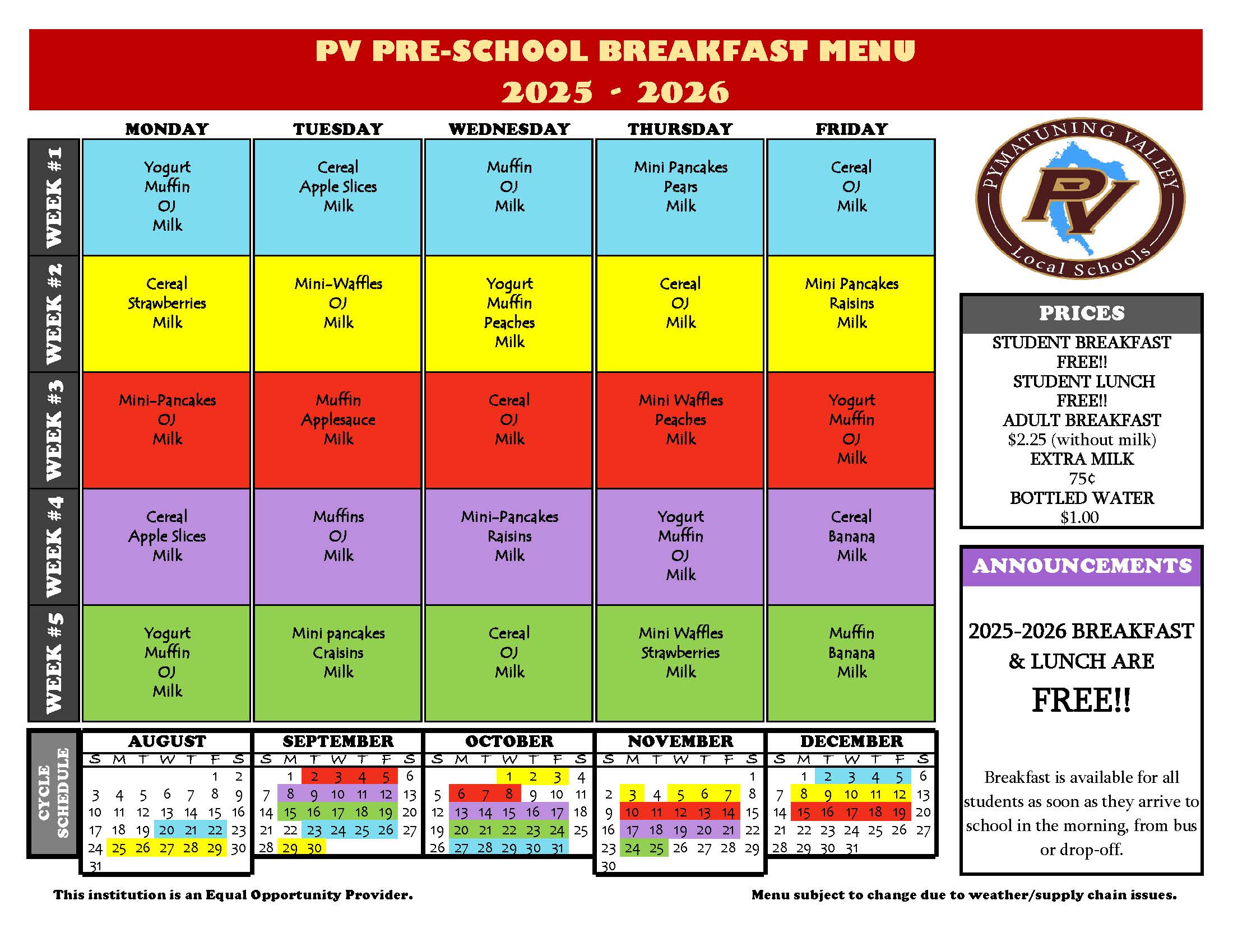 menu