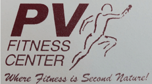logo for PV fitness center, where fitness is second nature!
